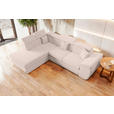 ECKSOFA  in Struktur Creme  - Chromfarben/Creme, KONVENTIONELL, Kunststoff/Textil (205/282cm) - Carryhome