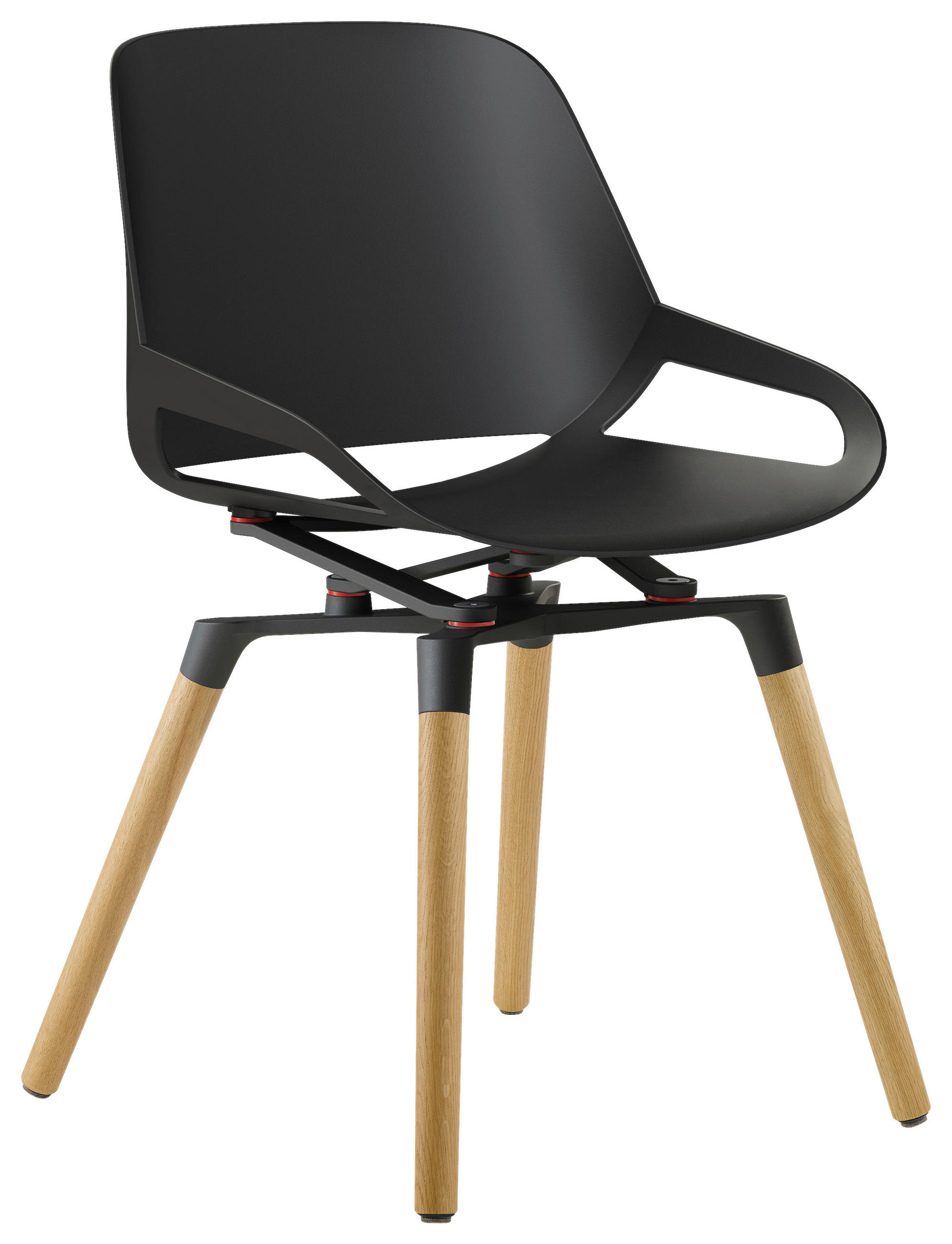 BESUCHERSTUHL  in Schwarz, Eichefarben  - Eichefarben/Schwarz, Basics, Holz/Kunststoff (50/72/52cm) - Aeris