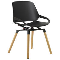 BESUCHERSTUHL Schwarz, Eichefarben  - Eichefarben/Schwarz, Basics, Holz/Kunststoff (50/72/52cm) - Aeris