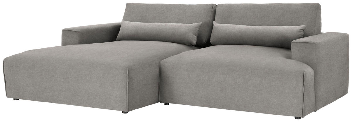ECKSOFA Struktur Graubraun  - Graubraun/Schwarz, Design, Kunststoff/Textil (187/267cm) - Stylife