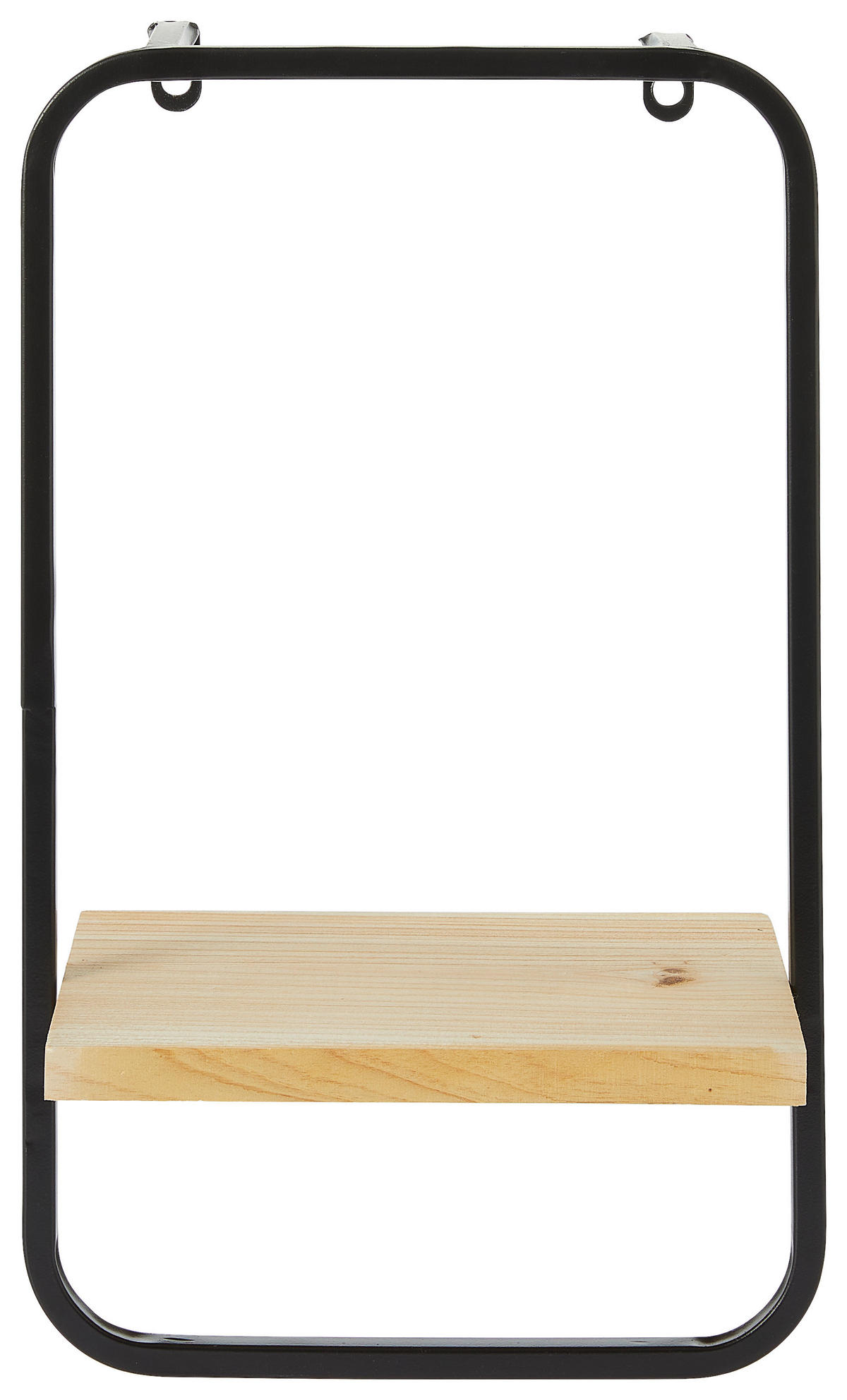 WANDREGAL Tanne massiv Schwarz  - Schwarz, Basics, Holz/Metall (24/15/40cm) - Ambia Home