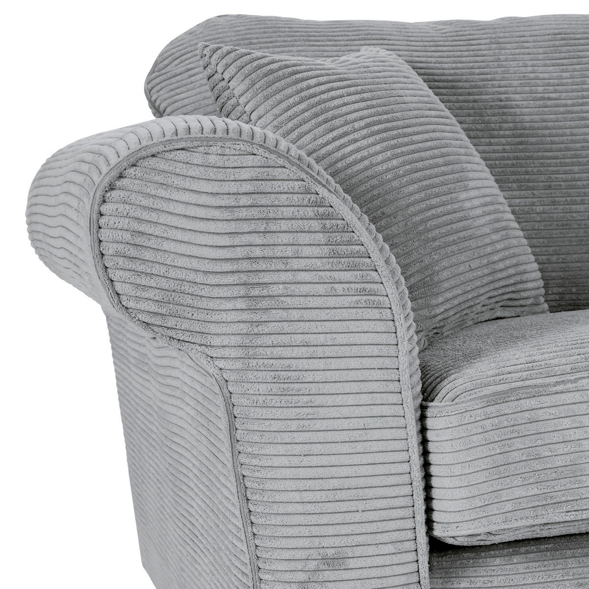 2-SITZER-SOFA in Cord Hellgrau  - Dunkelbraun/Hellgrau, Konventionell, Holz/Textil (190/70/90cm) - home24