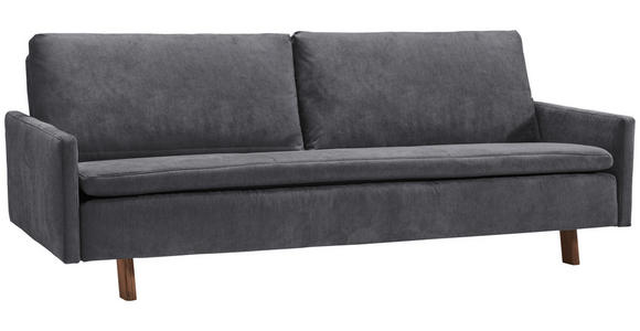 SCHLAFSOFA Flachgewebe Dunkelgrau  - Eichefarben/Dunkelgrau, KONVENTIONELL, Holz/Textil (205/85/98cm) - Carryhome