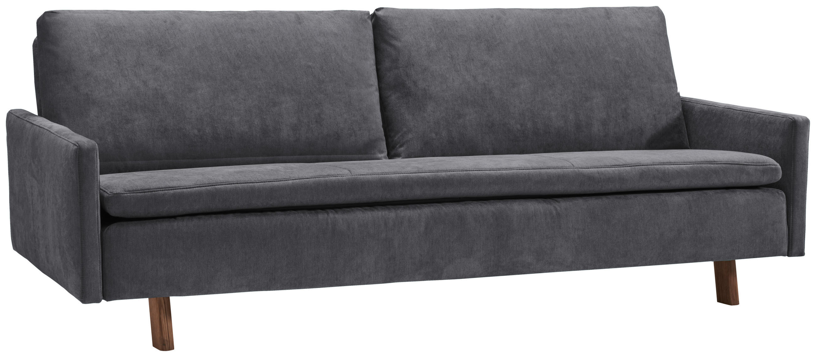 SCHLAFSOFA Flachgewebe Dunkelgrau  - Eichefarben/Dunkelgrau, KONVENTIONELL, Holz/Textil (205/85/98cm) - Carryhome