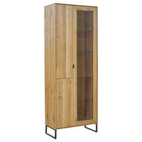 VITRINE Eichefarben  77/208,8/40 cm  - Eichefarben/Schwarz, Natur, Glas/Holz (77/208,8/40cm) - Carryhome