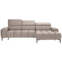 ECKSOFA in Webstoff Beige  - Beige/Schwarz, Design, Textil/Metall (270/177cm) - Welnova