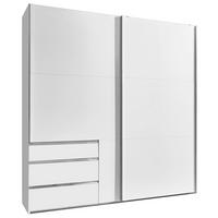 SCHWEBETÜRENSCHRANK 200/216/65 cm,  in Weiß, 2 Tür(en)  - Chromfarben/Weiß, MODERN, Holzwerkstoff (200/216/65cm) - MID.YOU