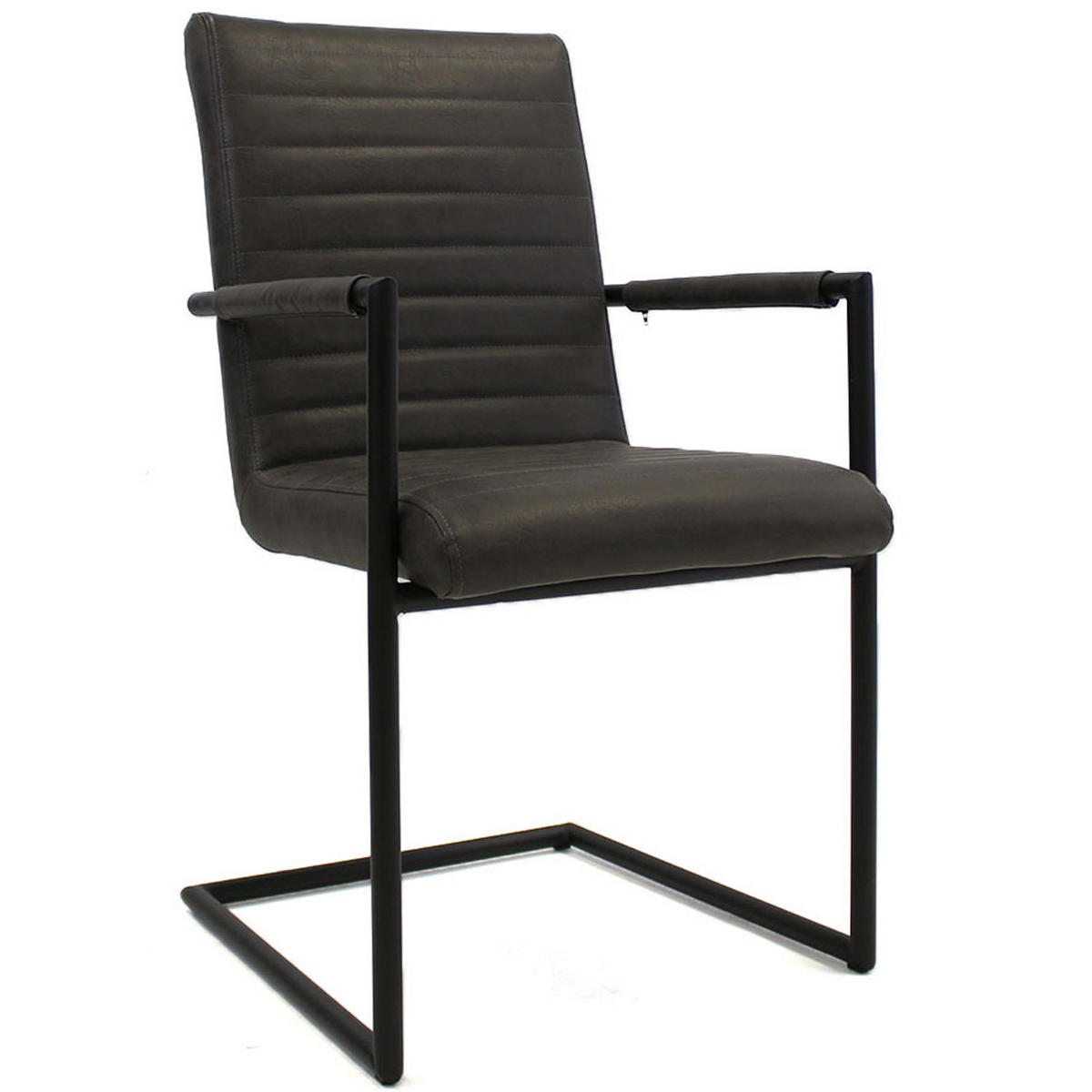 SADA ŽIDLÍ S PODRUČKAMI 2 kusy - šedá/černá, Lifestyle, kov/textil (54/97/57cm) - MID.YOU
