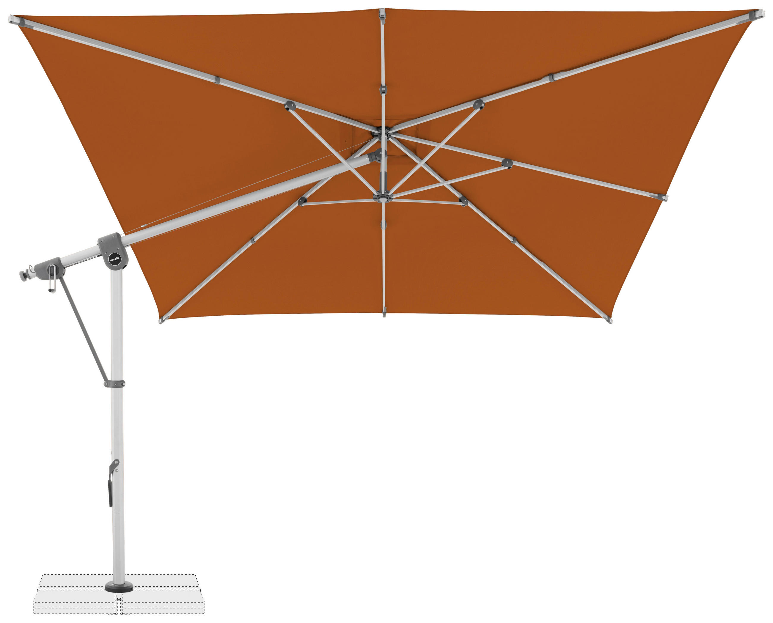 AMPELSCHIRM 300x300 cm  - Terracotta/Hellgrau, Basics, Textil/Metall (300/300cm) - Doppler
