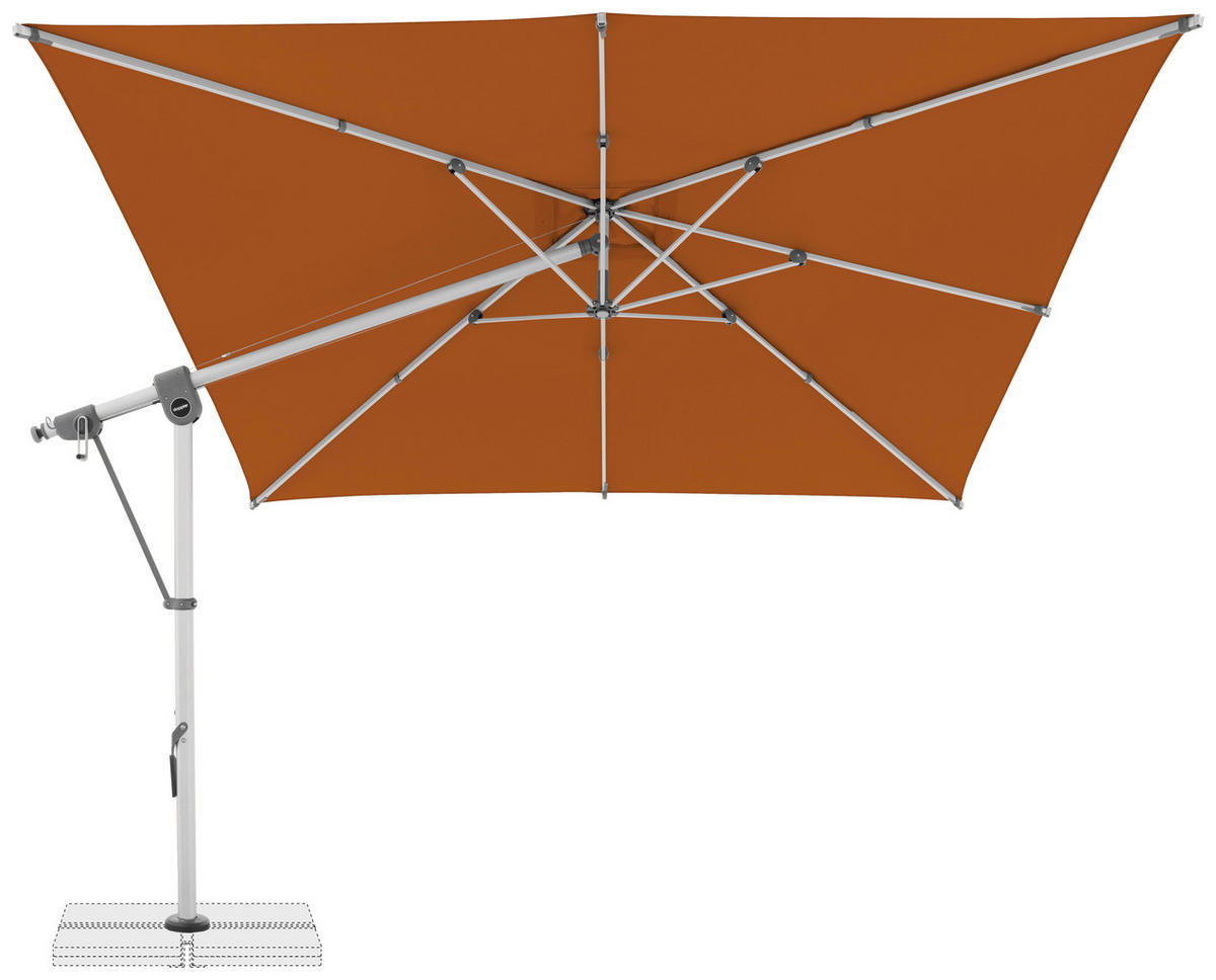 AMPELSCHIRM 300x300 cm  - Terracotta/Hellgrau, Basics, Textil/Metall (300/300cm) - Doppler