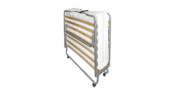 KLAPPBETT Metall - Alufarben/Weiß, Basics, Textil/Metall (90/204cm) - Carryhome