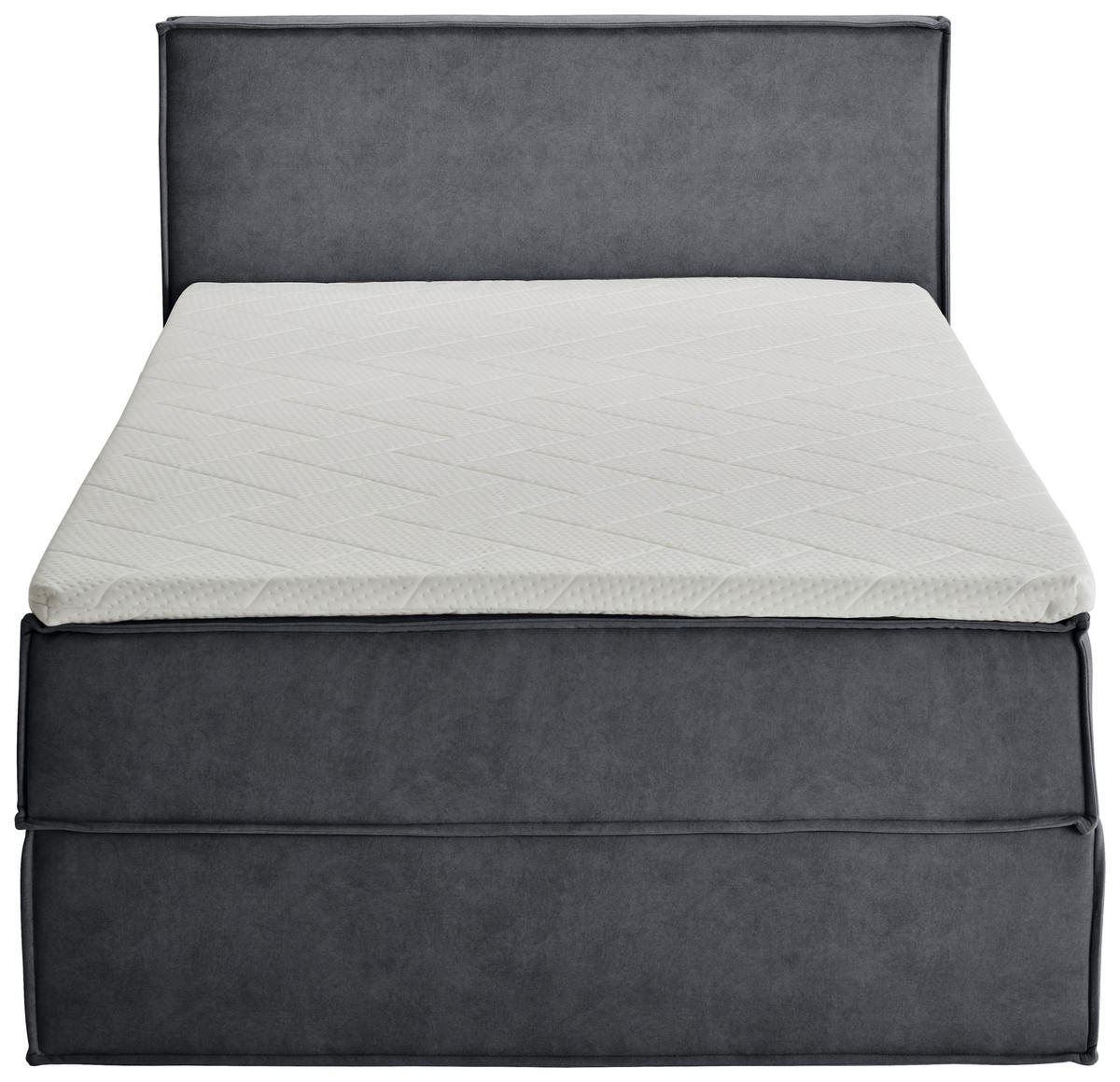 BOXBETT 120/200 cm,  in Anthrazit, Bettkasten, Topper, H3 = fest  - Anthrazit/Schwarz, Design, Kunststoff/Textil (120/200cm) - Chameo
