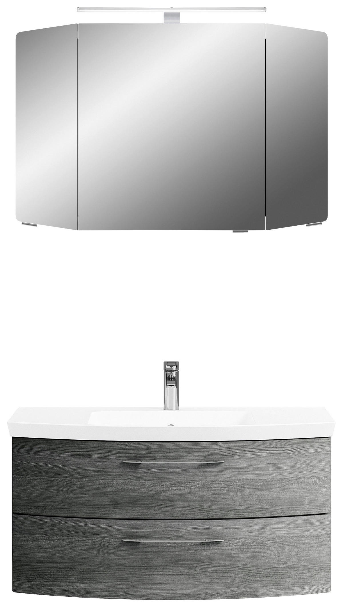 BADEZIMMER 3-teilig  in 101 cm  - Chromfarben/Graphitfarben, KONVENTIONELL, Glas/Holzwerkstoff (101cm) - Pelipal