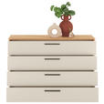 SIDEBOARD Tizio 120/83/46 cm 4 Schublade(n)  - Sandfarben/Eichefarben, Design, Holzwerkstoff/Metall (120/83/46cm) - Dieter Knoll