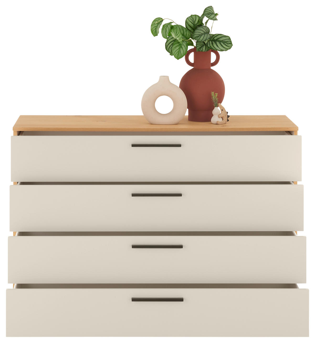 SIDEBOARD Tizio 120/83/46 cm 4 Schublade(n)  - Sandfarben/Eichefarben, Design, Holzwerkstoff/Metall (120/83/46cm) - Dieter Knoll