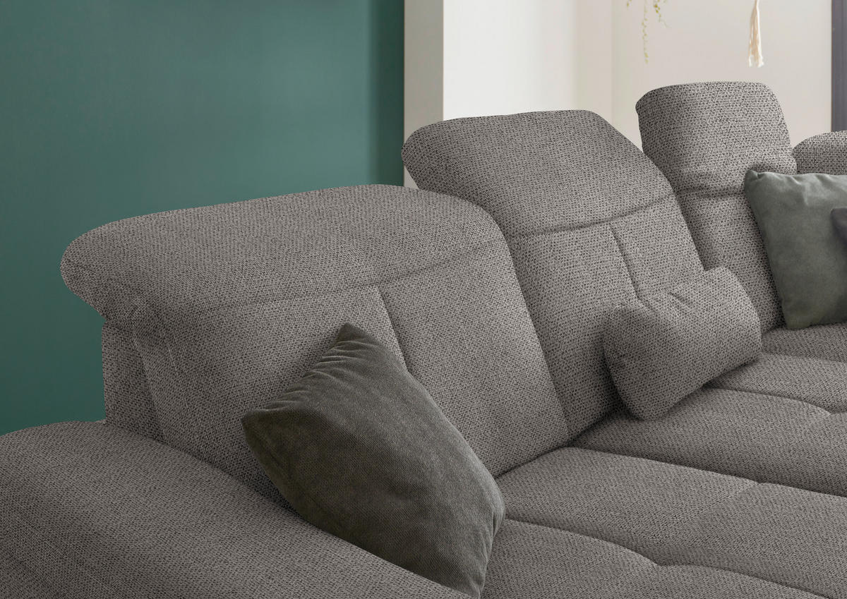 ECKSOFA in Flachgewebe Braun  - Wildeiche/Braun, Natur, Holz/Textil (301/243cm) - Voleo