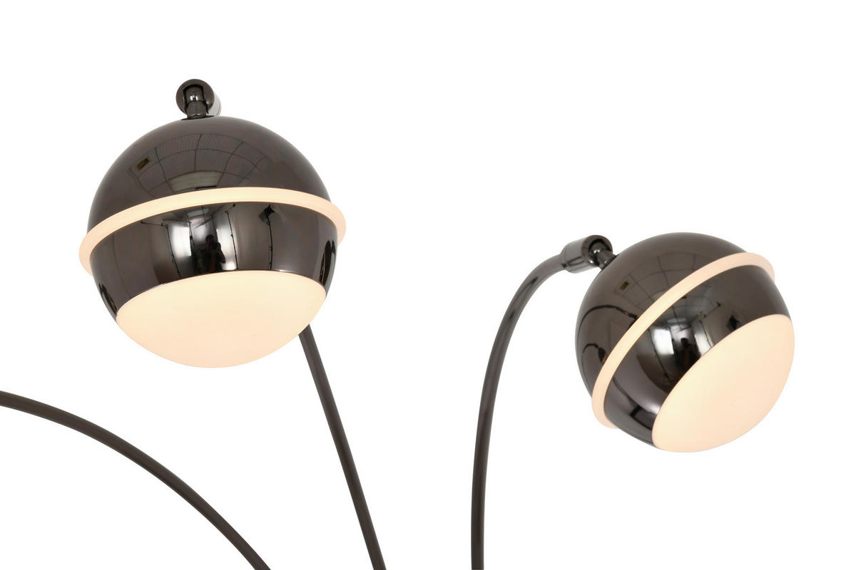 LED-STEHLEUCHTE Luberon 88/164,5/78 cm  - Schwarzchrom, Design, Kunststoff/Metall (88/164,5/78cm)