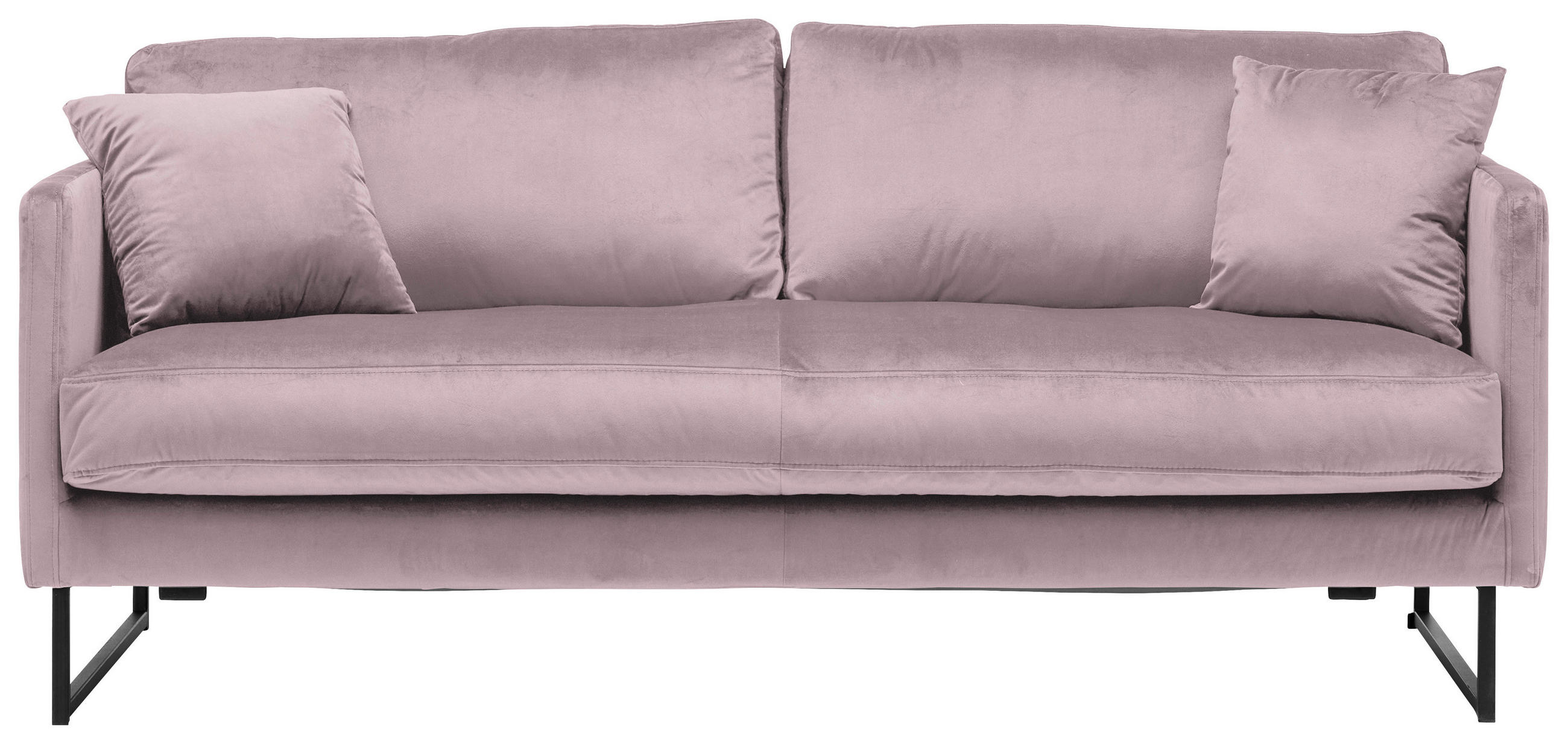 2,5-SITS SOFFA i sammet syrén  - svart/syrén, Design, metall/textil (180/78/84cm) - Carryhome