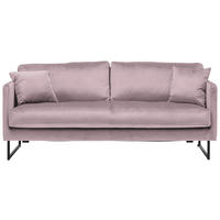 2,5-SITZER Samt Flieder  - Flieder/Schwarz, Design, Textil/Metall (180/78/84cm) - Carryhome