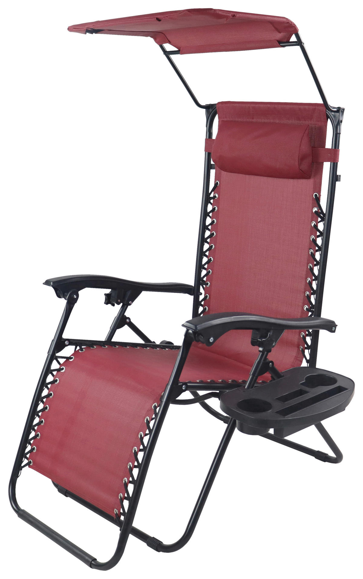 GARTENLIEGE 51/133/91 cm  - Rot, MODERN, Textil/Metall (51/133/91cm) - Gardenson