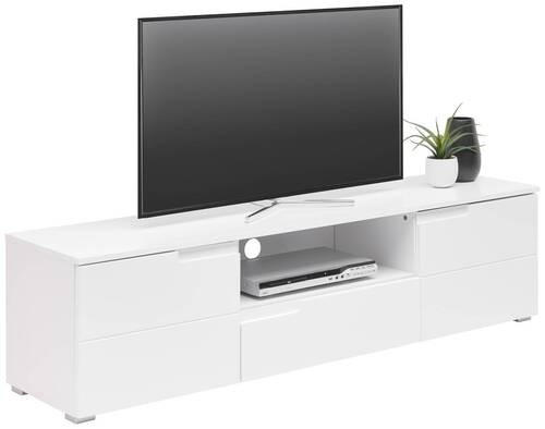 LOWBOARD Spice  in 165/42/40 cm  - Weiß Hochglanz/Silberfarben, Design, Holzwerkstoff/Kunststoff (165/42/40cm) - Carryhome