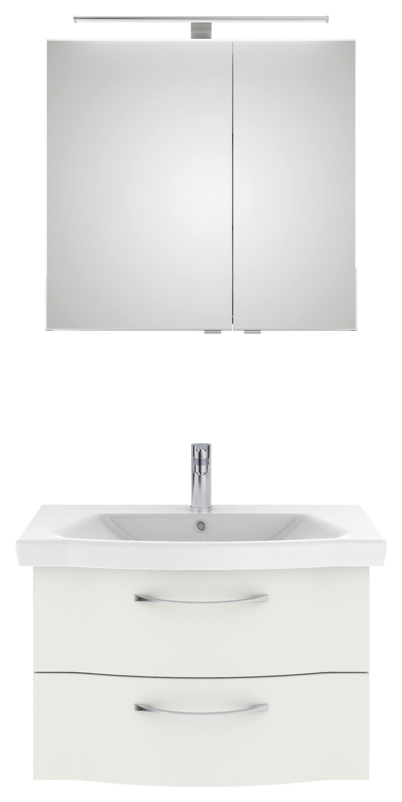 BADEZIMMER 3-teilig  in 82 cm  - Chromfarben/Weiß Hochglanz, KONVENTIONELL, Glas/Holzwerkstoff (82cm) - Pelipal