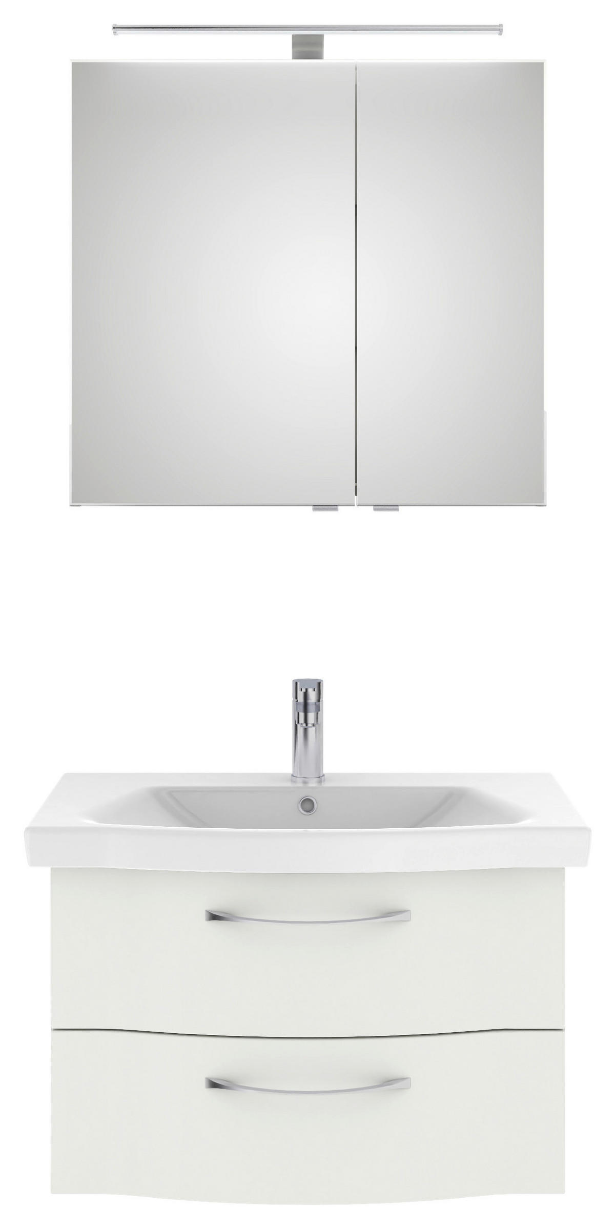 BADEZIMMER 3-teilig  in 82 cm  - Chromfarben/Weiß Hochglanz, KONVENTIONELL, Glas/Holzwerkstoff (82cm) - Pelipal