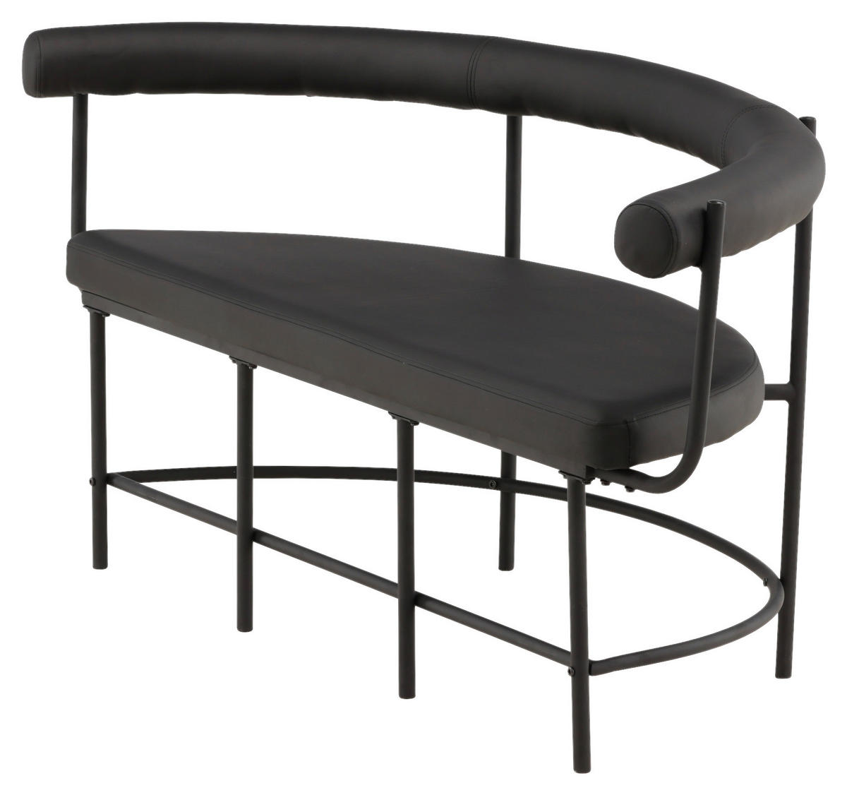 SITZBANK  in 165/75/51 cm  - Schwarz, Design, Textil/Metall (165/75/51cm) - Livetastic