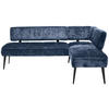 ECKBANK 212/162 cm Webstoff Dunkelblau Metall   - Schwarz/Dunkelblau, MODERN, Textil/Metall (212/162cm) - Welnova