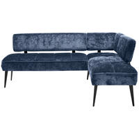 ECKBANK 212/162 cm Webstoff Dunkelblau Metall   - Schwarz/Dunkelblau, MODERN, Textil/Metall (212/162cm) - Welnova