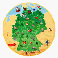 KINDERTEPPICH 100 cm DE-Map  - Gelb/Grün, Trend, Kunststoff/Textil (100cm) - Ben'n'jen