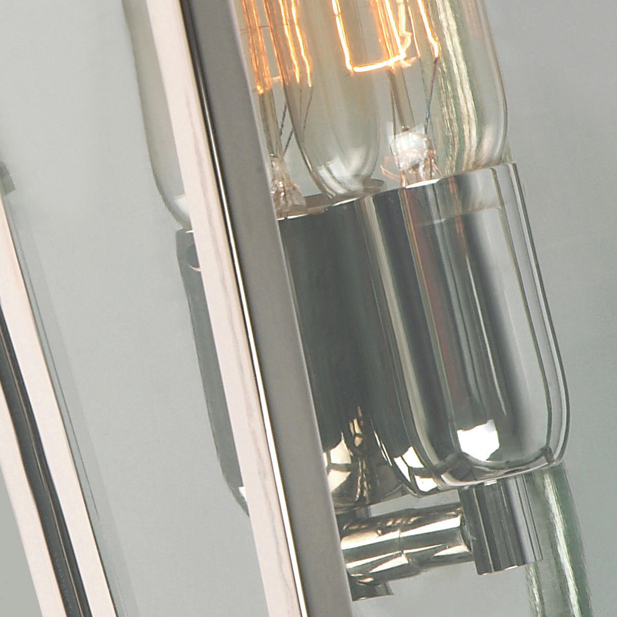 AUSSENWANDLEUCHTE - Nickelfarben, Konventionell, Glas/Metall (22/12/37,5cm) - Elstead Lighting
