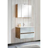 BADEZIMMER  in 80 cm  - Weiss/Eichefarben, Konventionell, Glas/Holzwerkstoff (80cm) - Held