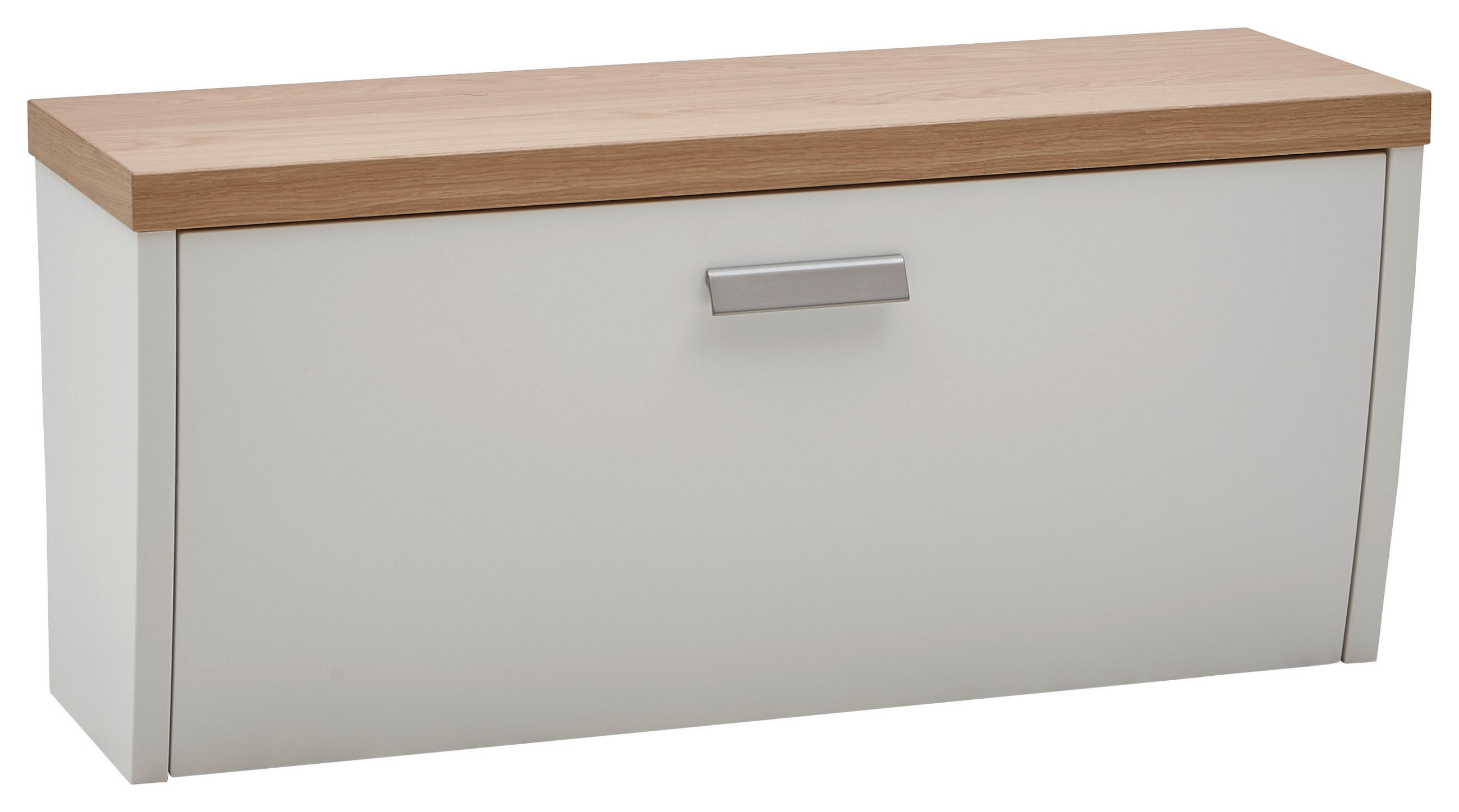 HÄNGEELEMENT Wildeiche furniert, massiv Weiß, Eichefarben - Eichefarben/Silberfarben, Design, Holz/Metall (92/42/31cm) - Dieter Knoll