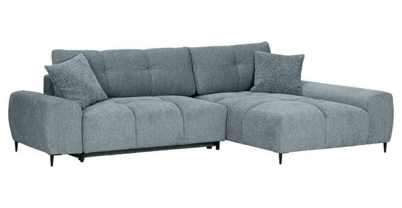 ECKSOFA  in Flachgewebe Dunkelgrau  - Dunkelgrau/Schwarz, KONVENTIONELL, Textil/Metall (295/180cm) - Carryhome