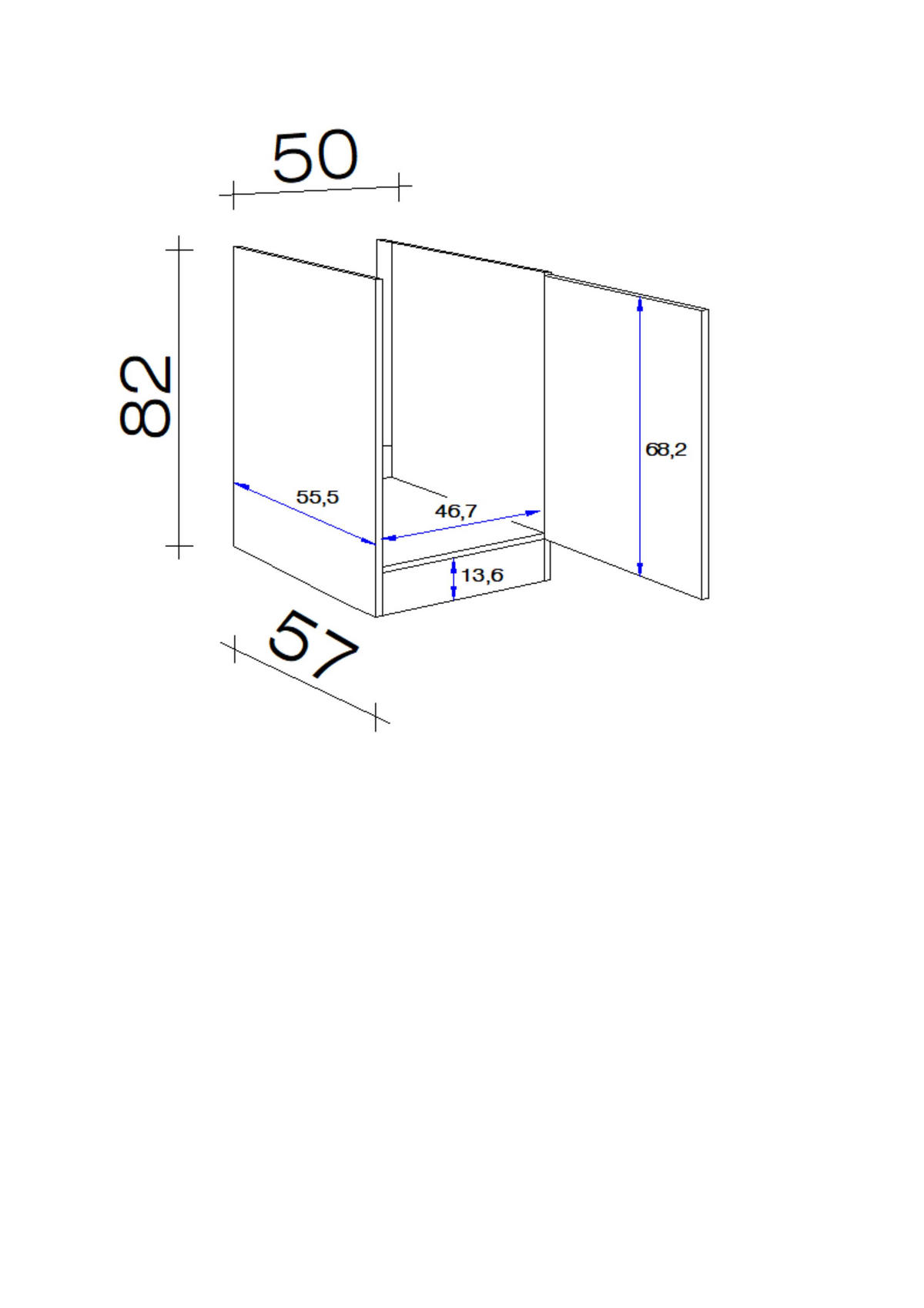 SPÜLENUNTERSCHRANK 50/82/57 cm  in Weiß, Sonoma Eiche  - Alufarben/Weiß, KONVENTIONELL, Holzwerkstoff/Kunststoff (50/82/57cm) - FlexWell