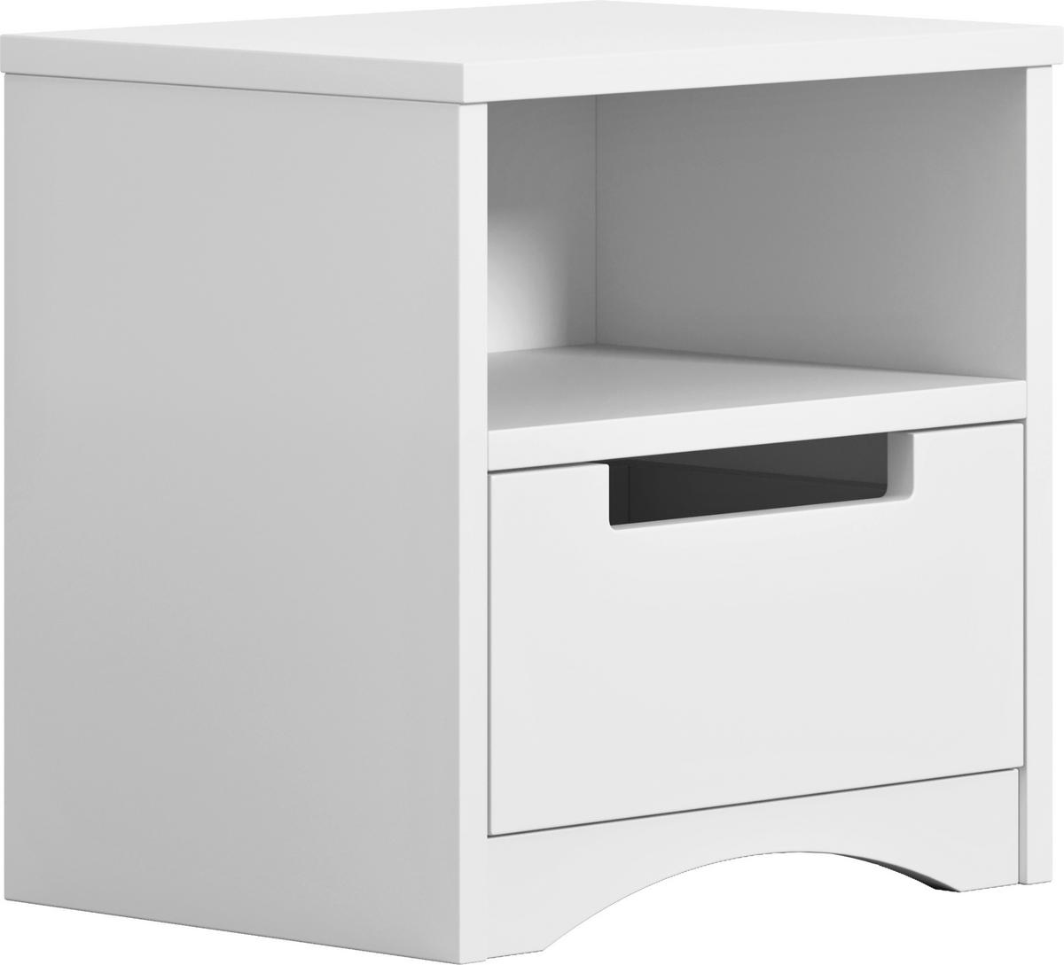 NACHTSCHRANK 40/40/30 cm Schichtholz  - Weiß, MODERN, Holzwerkstoff (40/40/30cm) - MID.YOU