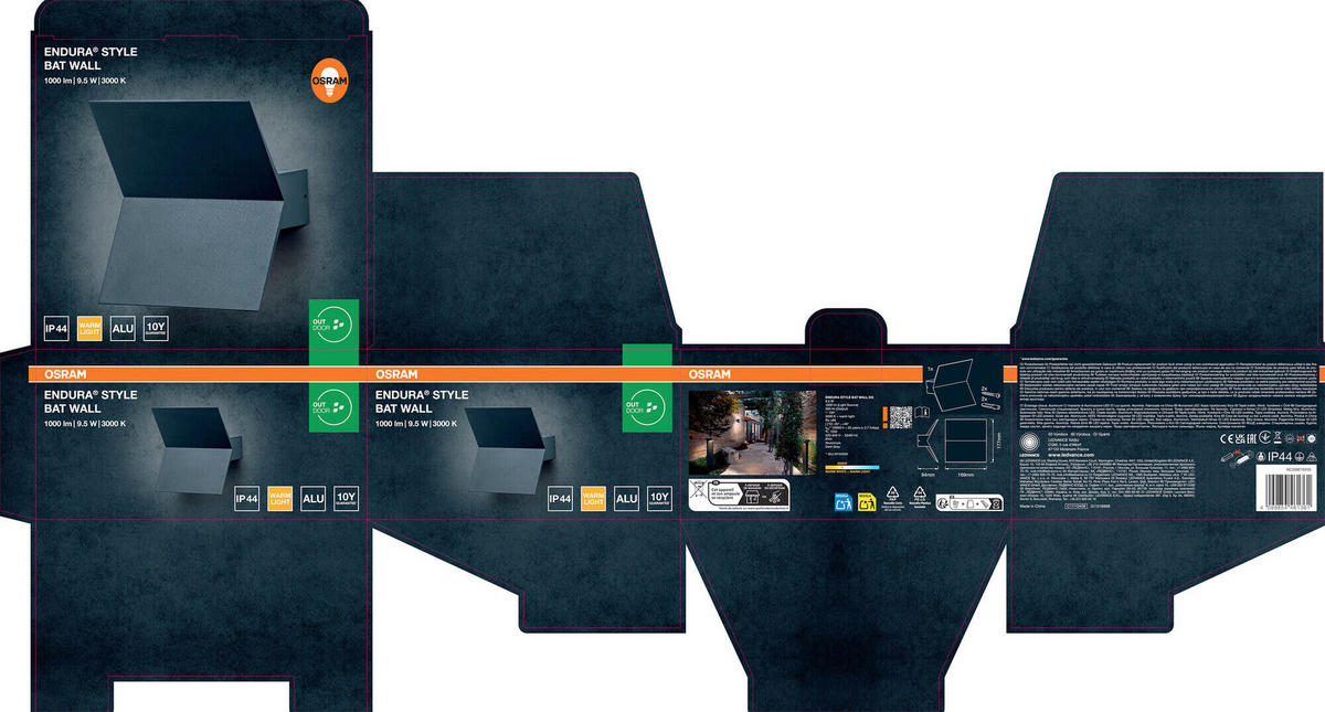 LED-AUßENLEUCHTE 17,7/16,9/8,4 cm   - Dunkelgrau, Basics, Kunststoff/Metall (17,7/16,9/8,4cm) - Osram
