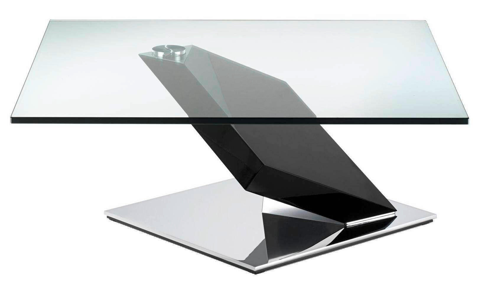 COUCHTISCH Sicherheitsglas, ESG, Klarglas 95/95/41 cm quadratisch Anthrazit  - Chromfarben/Anthrazit, Design, Glas/Holzwerkstoff (95/95/41cm) - Bacher