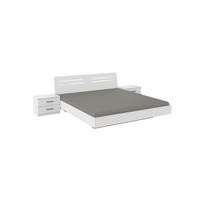 Pat 160x200 cm  in alb, culoare crom   - alb/culoare crom, Basics, material pe bază de lemn (169/81/210cm) - Carryhome