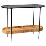 KONSOLENTISCH in Holz, Glas 107/36/78 cm    - Schwarz/Braun, Design, Glas/Holz (107/36/78cm) - Landscape
