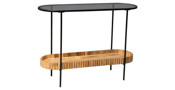 KONSOLENTISCH in Holz, Glas 107/36/78 cm    - Schwarz/Braun, Design, Glas/Holz (107/36/78cm) - Landscape