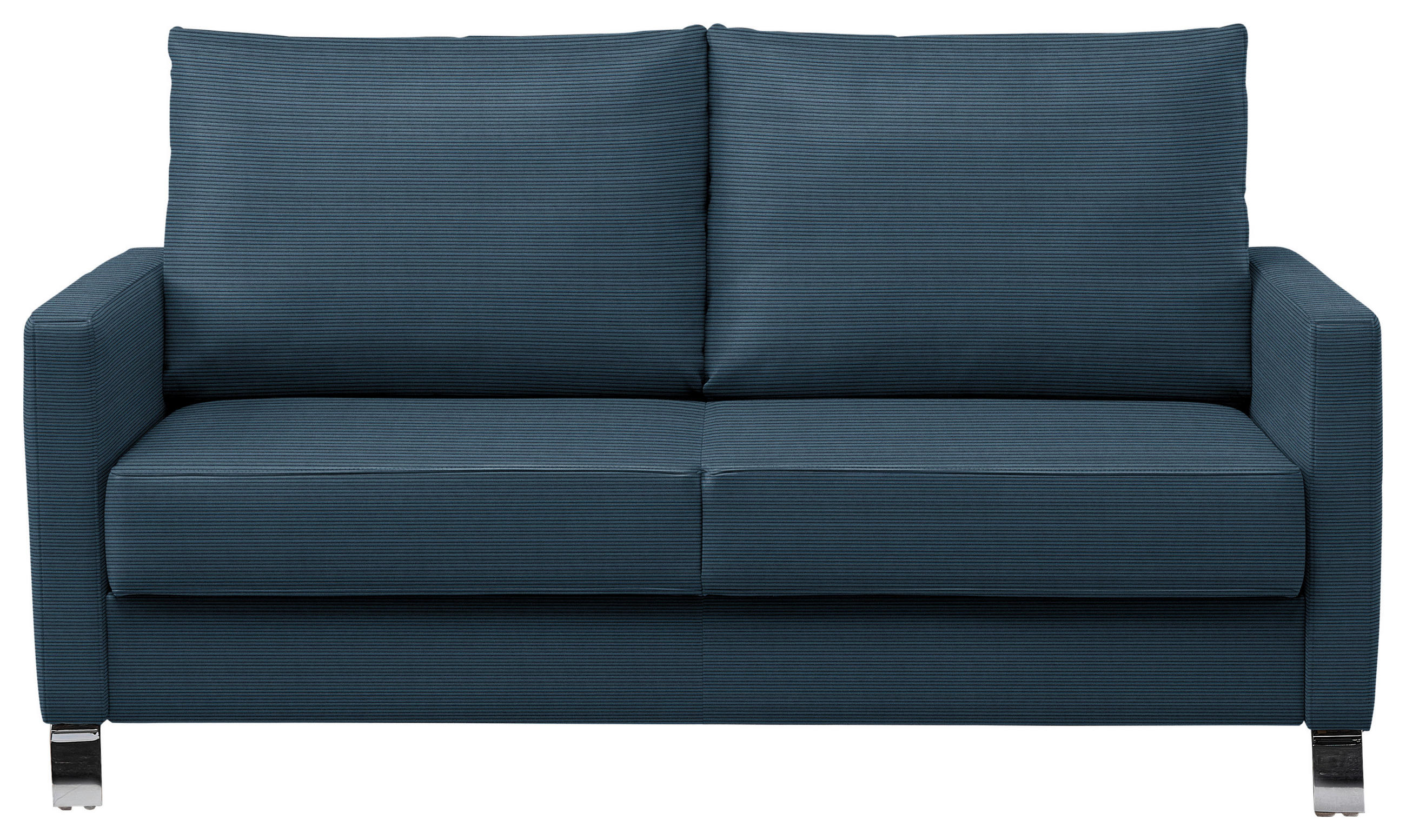 SCHLAFSOFA Flexa in Feincord Blau  - Chromfarben/Blau, Design, Textil/Metall (140/90/95cm) - Bali