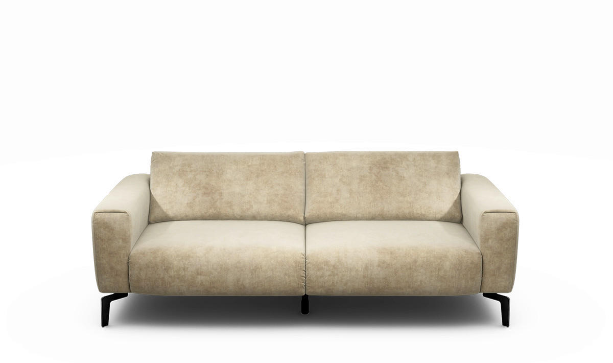 2,5-SITZER in Samt Sandfarben  - Sandfarben/Schwarz, Design, Textil/Metall (220/86/86-94cm) - SENSOO