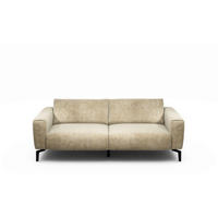 2,5-SITZER Samt Sandfarben  - Sandfarben/Schwarz, Design, Textil/Metall (220/86/86-94cm) - SENSOO
