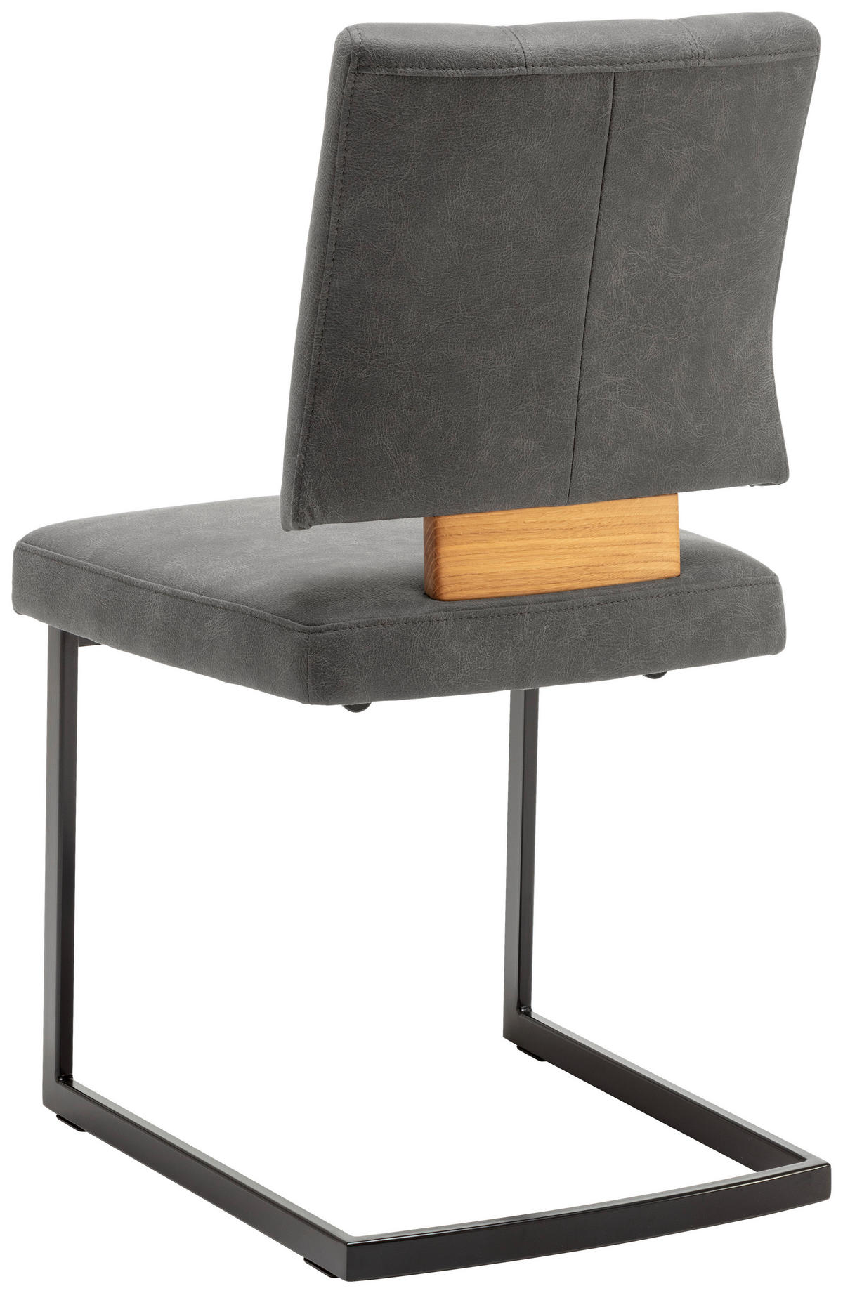 SCHWINGSTUHL  in Stahl Mikrofaser  - Eichefarben/Dunkelgrau, Design, Holz/Textil (50/88/60cm) - Venda