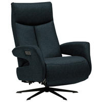 RELAXSESSEL in Leder Schwarz  - Schwarz, Design, Leder/Metall (74/105/82cm) - Welnova