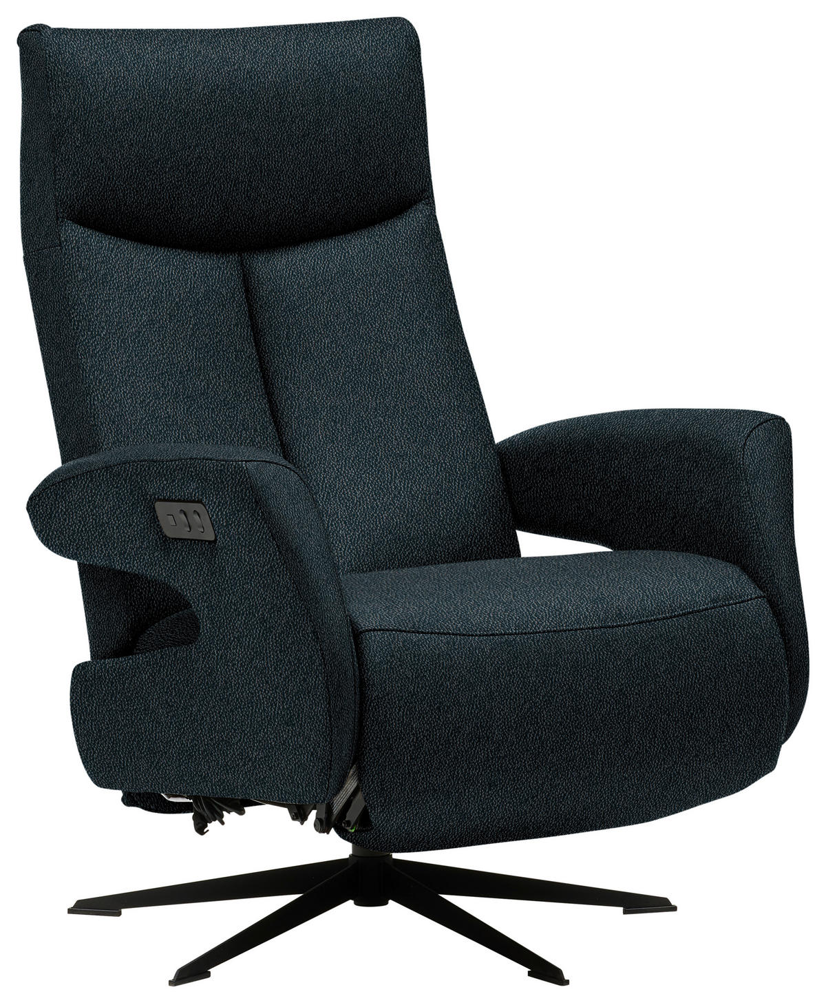 RELAXSESSEL in Leder Schwarz  - Schwarz, Design, Leder/Metall (74/105/82cm) - Welnova