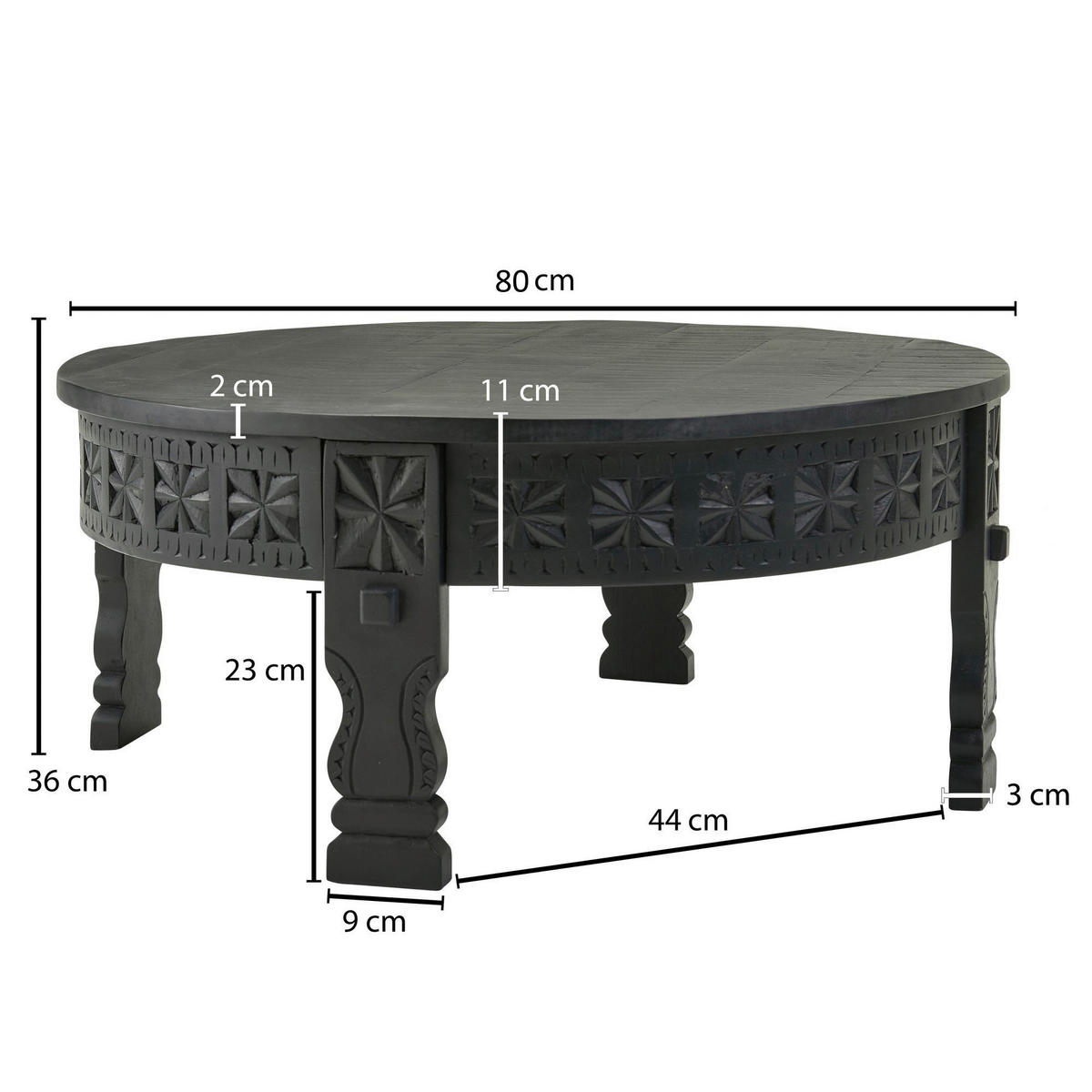 KLUBSKA MIZA, črna  - črna, Moderno, les (80/80/36cm) - MID.YOU