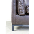 ECKSOFA in Lederlook Hellbraun  - Hellbraun/Schwarz, Design, Textil/Metall (160/295cm) - Hom`in